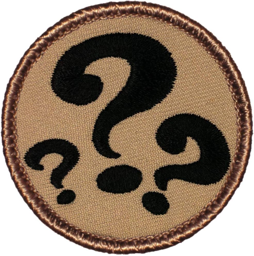 Question Marks Patrol Patch - 2 Diameter Round Embroidered Patch