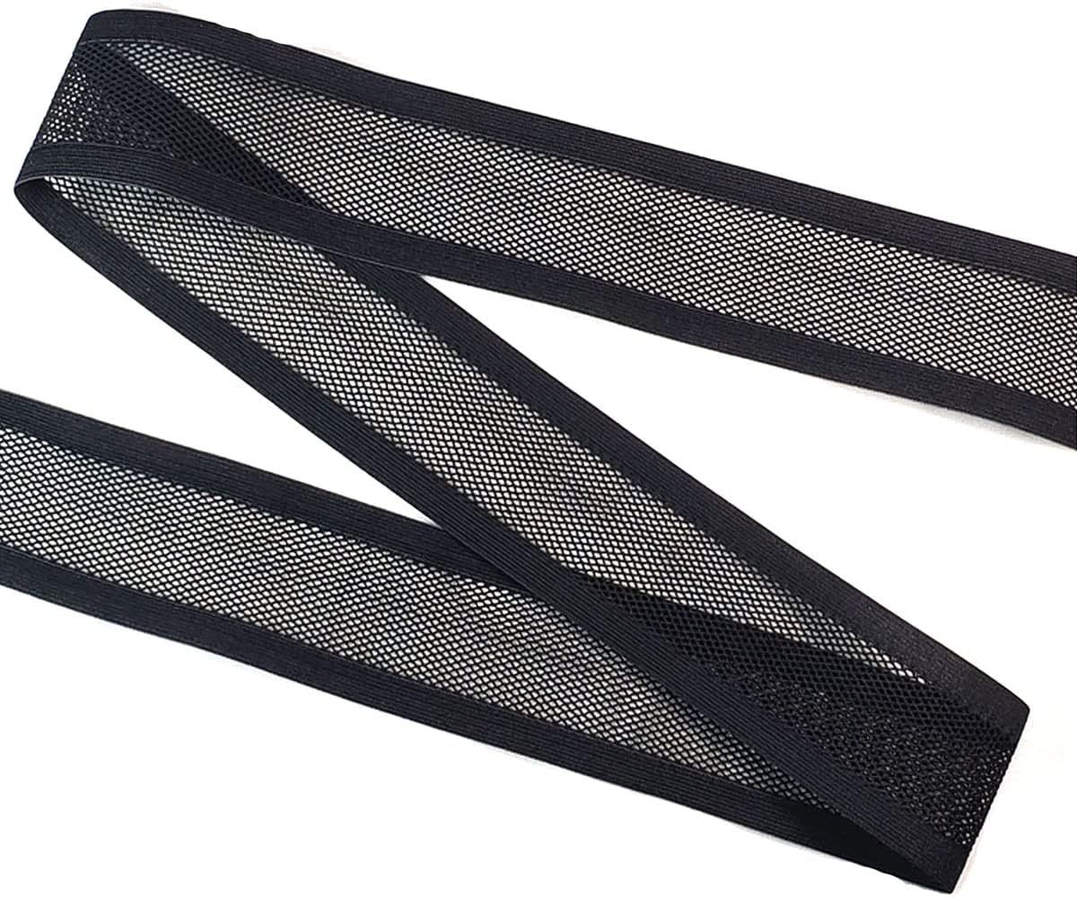 Suncoolla5M 50mm Black Mesh Sewing Elastic Stretch Band Breathable Knitted Elastic Waistbands for DIY Clothing Craft