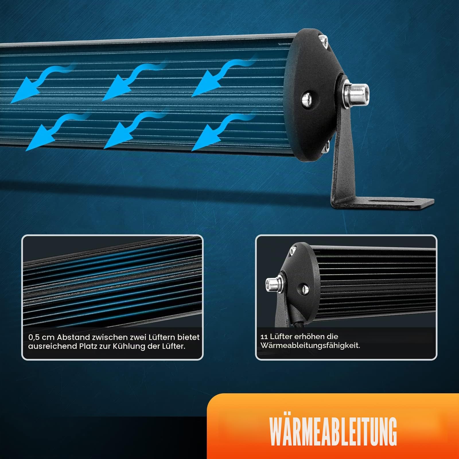 PICAA led Arbeitsscheinwerfer, 24 Zoll 61CM 216W 7D Lichtbalken, mit 12V Kabel, Slim Spot Flutlicht Kombination für SUV Offroad ATV UTV Traktor 4x4 Auto