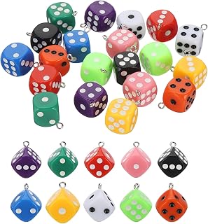 PATIKIL Jewelry Making Charm Bulk, Acrylic Dice Pendants DIY for Necklace, Bracelet, Earring Making