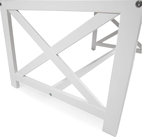 Miniatura 8 de Christopher Knight Home Ivan - Mesa de centro de madera de acacia para exteriores con base, base blancaparte superior marrón oscuro