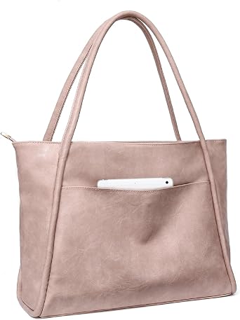 Large Tote Bag for Women 16L Work Tote Purse with Zipper Vegan Leather Ladies Handbags