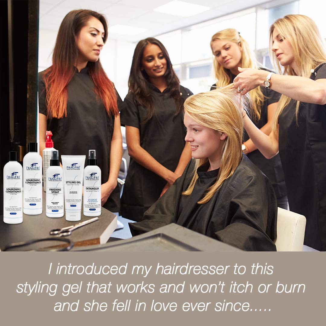 FRAGFRE Styling Gel Fragrance Free 8 oz Medium Hold - Hair Styling Gel for Sensitive Skin - Hypoallergenic Parabens Free - Gluten Free Vegan Cruelty Free - for Men Women and Children : Beauty & Personal Care