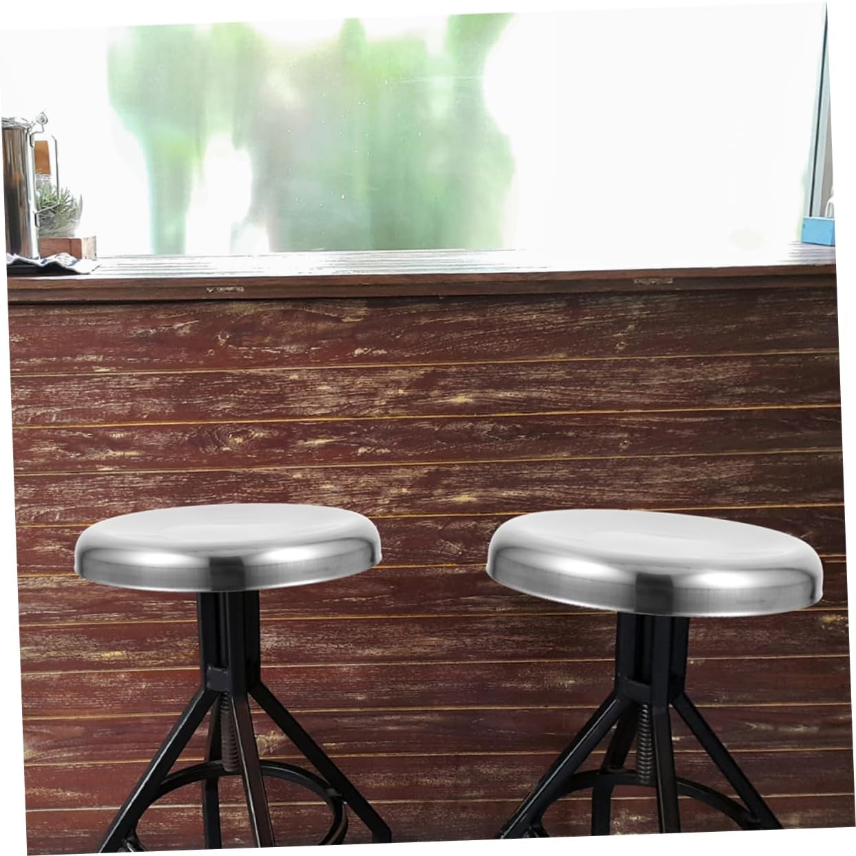 ABOOFAN Round Stool Seat Cover Stainless Steel Foam Padding for Dining Salon and Public Use
