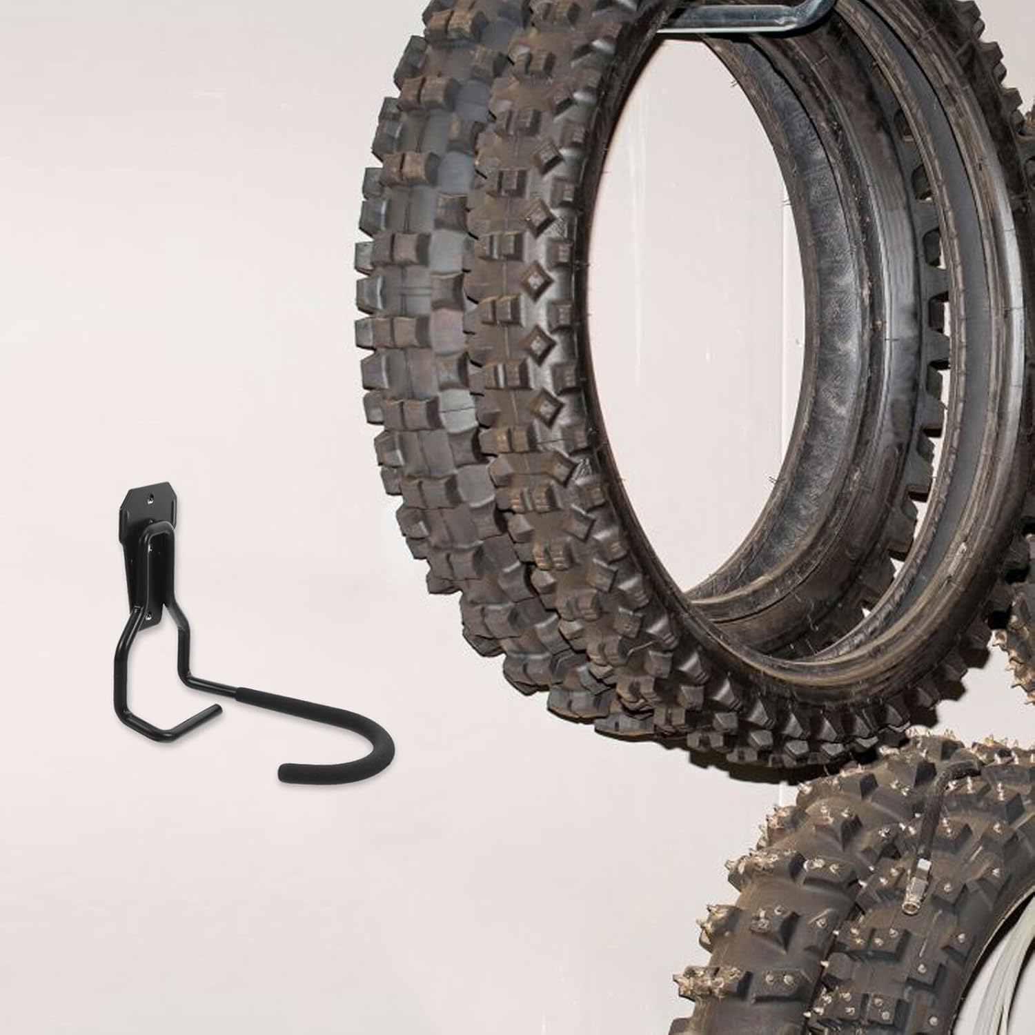 Baluue 4pcs Heavy Duty Garage Wall Hooks for Hanging Bicycles, Metal Bike Storage Rack Space-Saving Wall Mounted Hooks for Garage Organization