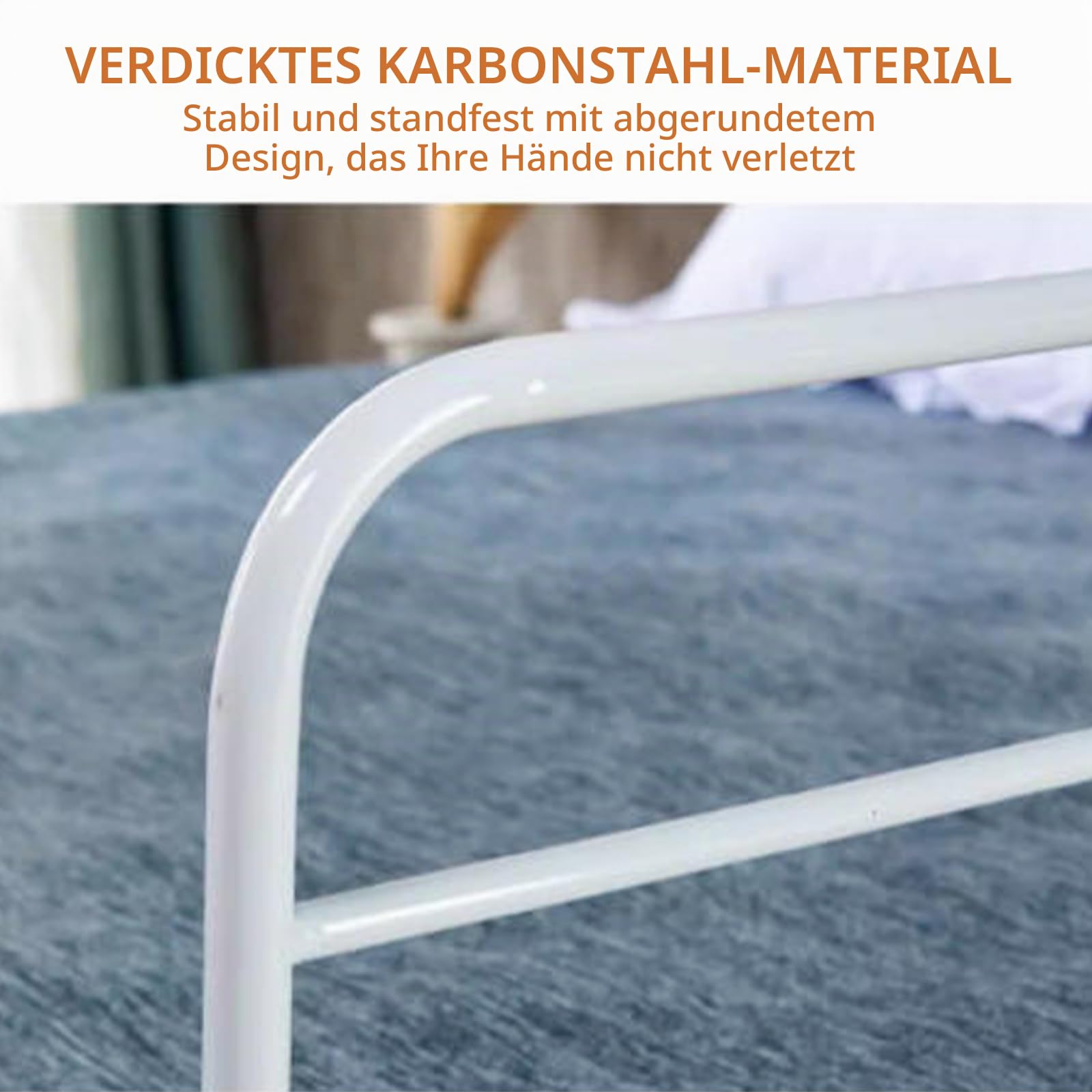 Bettgitter Für Ältere Stabiles Bettschienen Für Senioren & Erwachsene Zum Aufstecken, Metall Rausfallschutz Am Bett Bettschutzgitter Für Schwangere Behinderte, Einfache Installation (120x30cm)