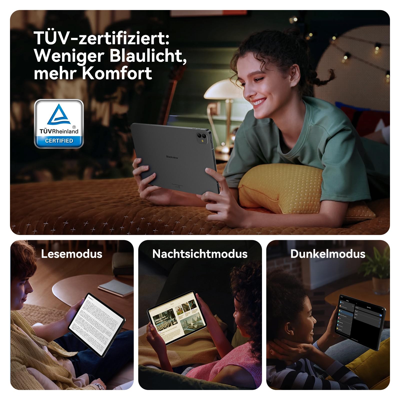 Blackview Link 8 Tablet 13 Zoll,Tablet mit Tastatur und Stift,90Hz Gaming Android 15 Tablets,18GB RAM+256GB ROM,MediaTek G100 Gemini AI/PC Modus/2K+ FHD/8400mAh/Widevine L1/Face ID/16MP+13MP/GPS