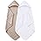 Spotted Play 2 Pack Hooded Baby Towels - 100% Muslin Cotton for Newborns, Infants, Toddlers - Large 32x32Inch Size - Highly Absorbent and Essential for Newborn Care, White and Brown