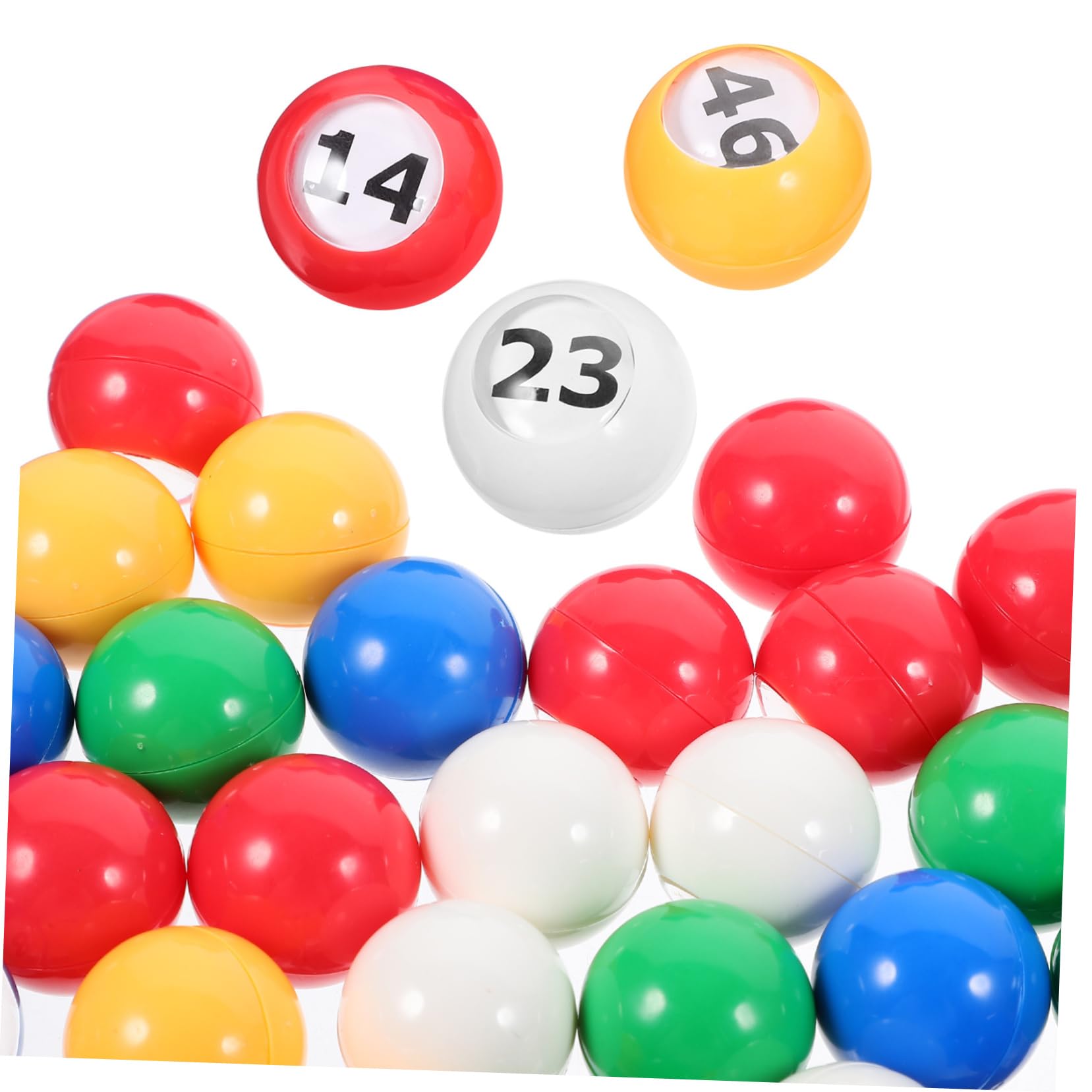 CIYODO 50pcs Raffle Number Bingo Party Game Props Plastic Safe Sturdy Bright Colors for Arts Craft 1-50 Numbered Easy to Find Carry