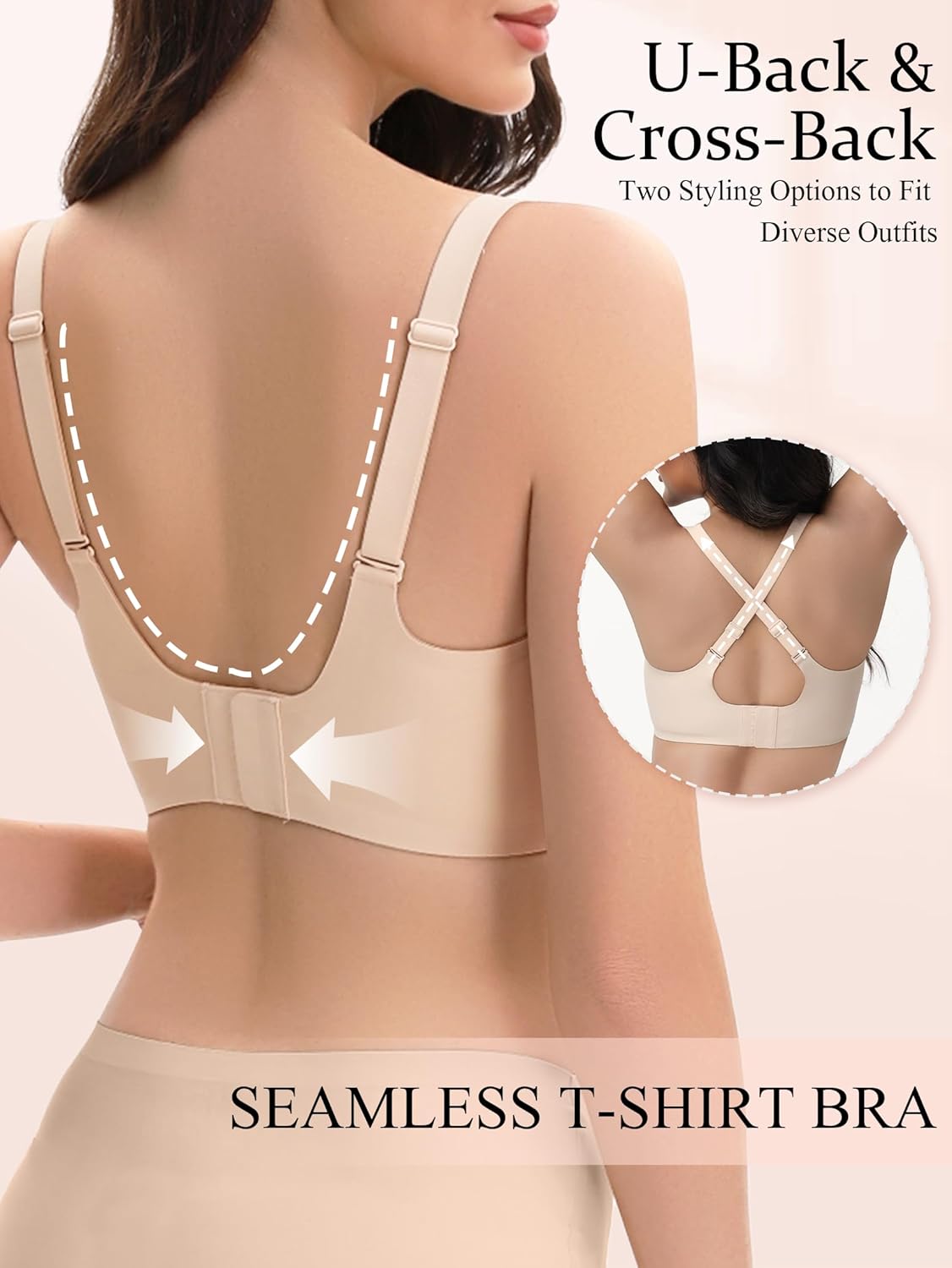 Jelly Wireless Bras for Women Push Up Seamless Deep V No Underwire Bras Comfortable Tshirt Bralettes Everyday Bras - Image 5