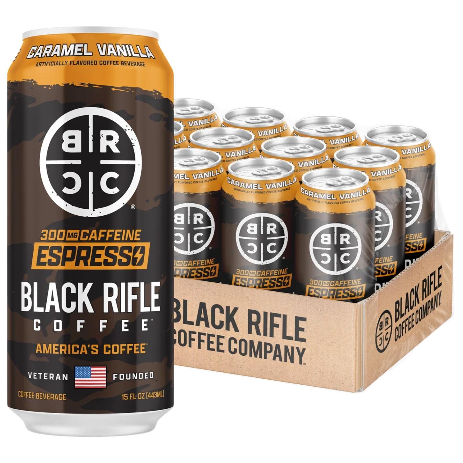 Amazon.com : Black Rifle Espresso Caramel Vanilla 15oz Can (Pack
