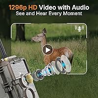 Vista 3 de GardePro Cámara E6 WiFi Trail (no celular), fotos de 64 MP, video HD 1296P, control de aplicación con vista en vivo, gran angular de 110°, visión