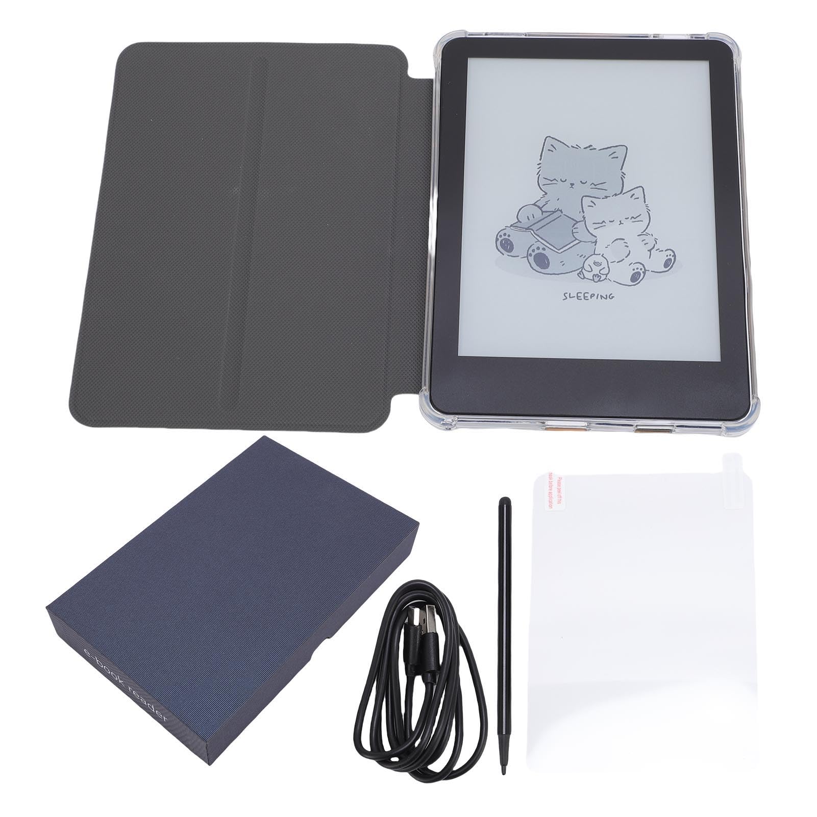Diyeeni 6-Zoll-Touchscreen-E-Book-Reader für 11, 4 GB RAM, 64 GB Speicher 300 PPI mit Leselicht und 2500-mAh (Black)