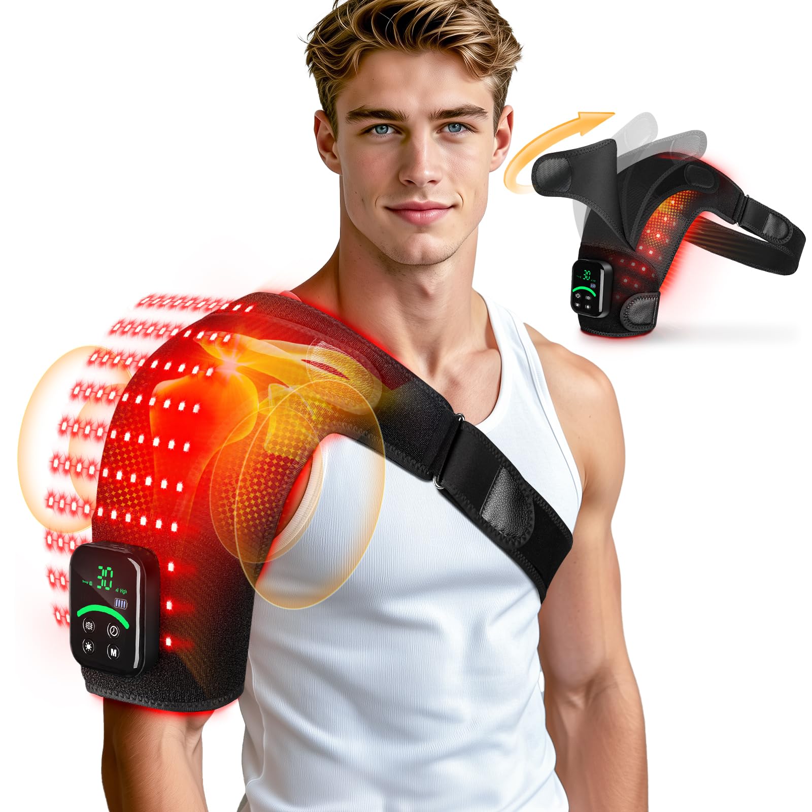 Photo 1 of 100 LEDs Red Light Therapy for Shoulder with Heat & Massage