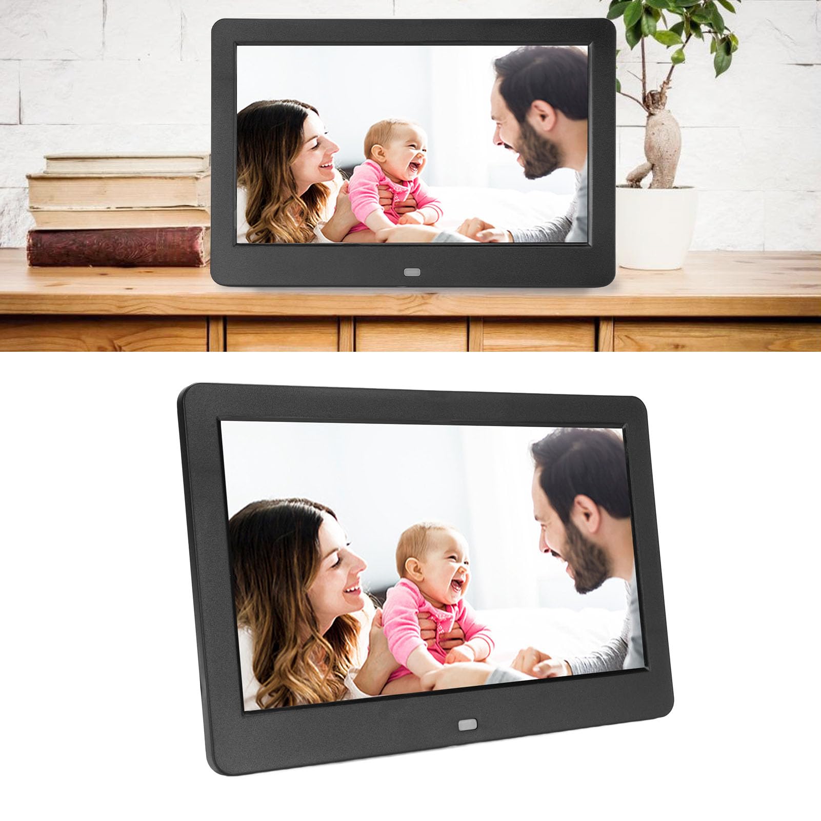 ‌10 Inch Digital Picture Frame with Remote Control - Full HD 1080P IPS Touch Screen, Wall Mountable Video Photo Frame with Cloud/Wifi, Calendario, per Nonni (BLACK)