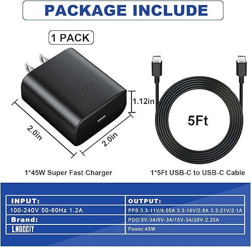 Miniatura 2 de Cargador S22 Ultra de 45 W USB-C de carga súper rápida tipo C cargador de pared para Samsung Galaxy S22 S22 S22 Ultra S21 UltraS21S20 UltraNote