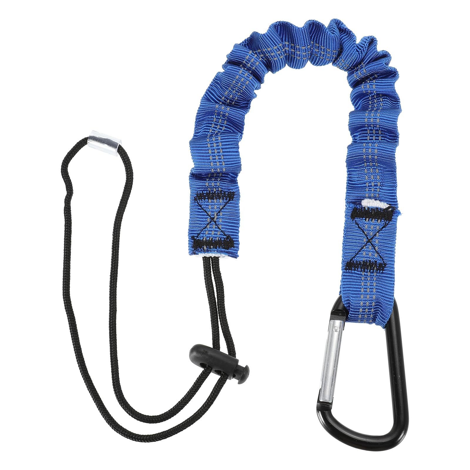 MECCANIXITY Retractable Tool Lanyard 2ft with Single Aluminum Buckle and Adjustable Loop End, Maximum Weight Limit 10KG / 22lb, Safety Fall Protection Tools Leash, Blue
