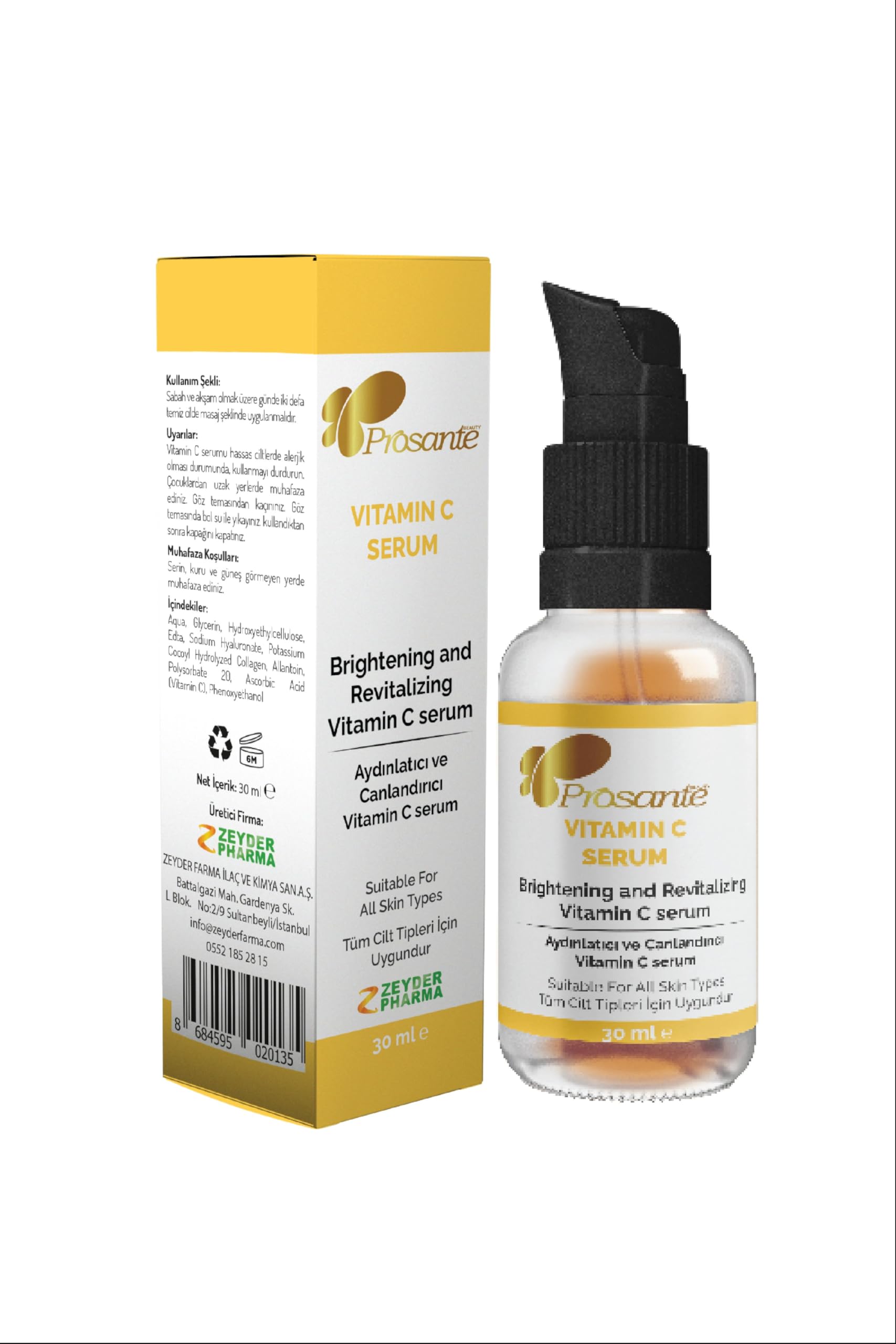 Aydınlatıcı ve Canlandırıcı Vitamin C Serum 30 ml