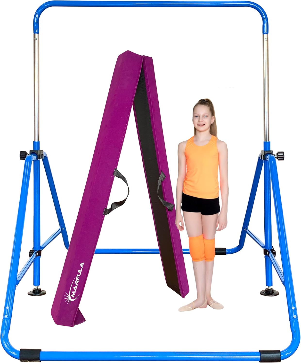 Marfula Fold Gymnastic Kip Bar And Fold Floor Foam Balance Beam For Kids Home And Club Use Gymnastic Training Equipment For Kids And Toddler And Teenager of 3-18 Years Old