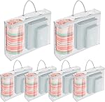 6 Pack Large Clear Clothes Storage Bag,Travel Packing Cube, Zippered Storage Bags,PVC See Through Moving Bag with Handle for Blankets Bed Sheet Clothes 15.7x11.8x3.9 Inch