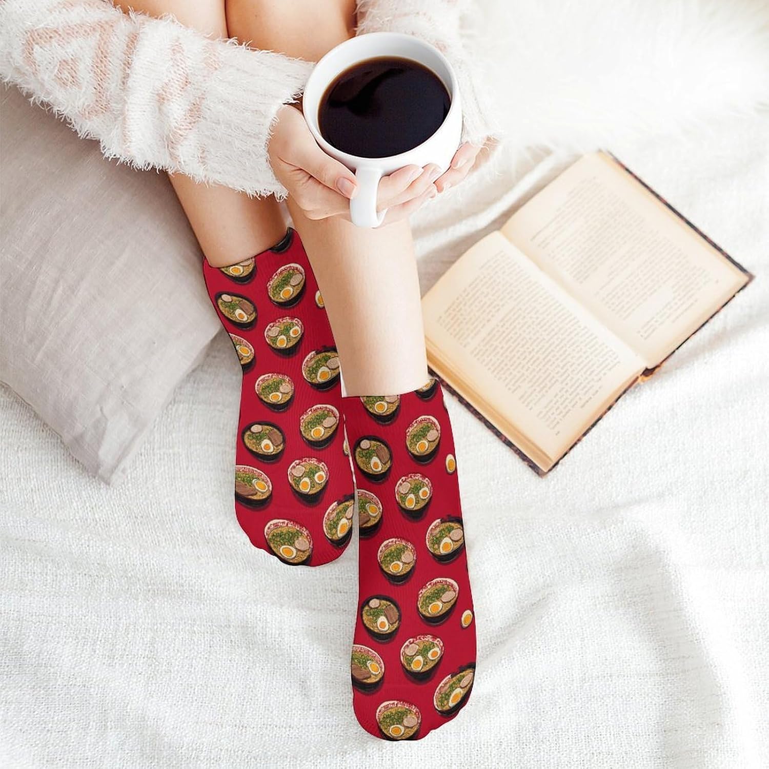 Japanese Ramen Noodle Socks for Men Women 5 Pairs Ankle Socks