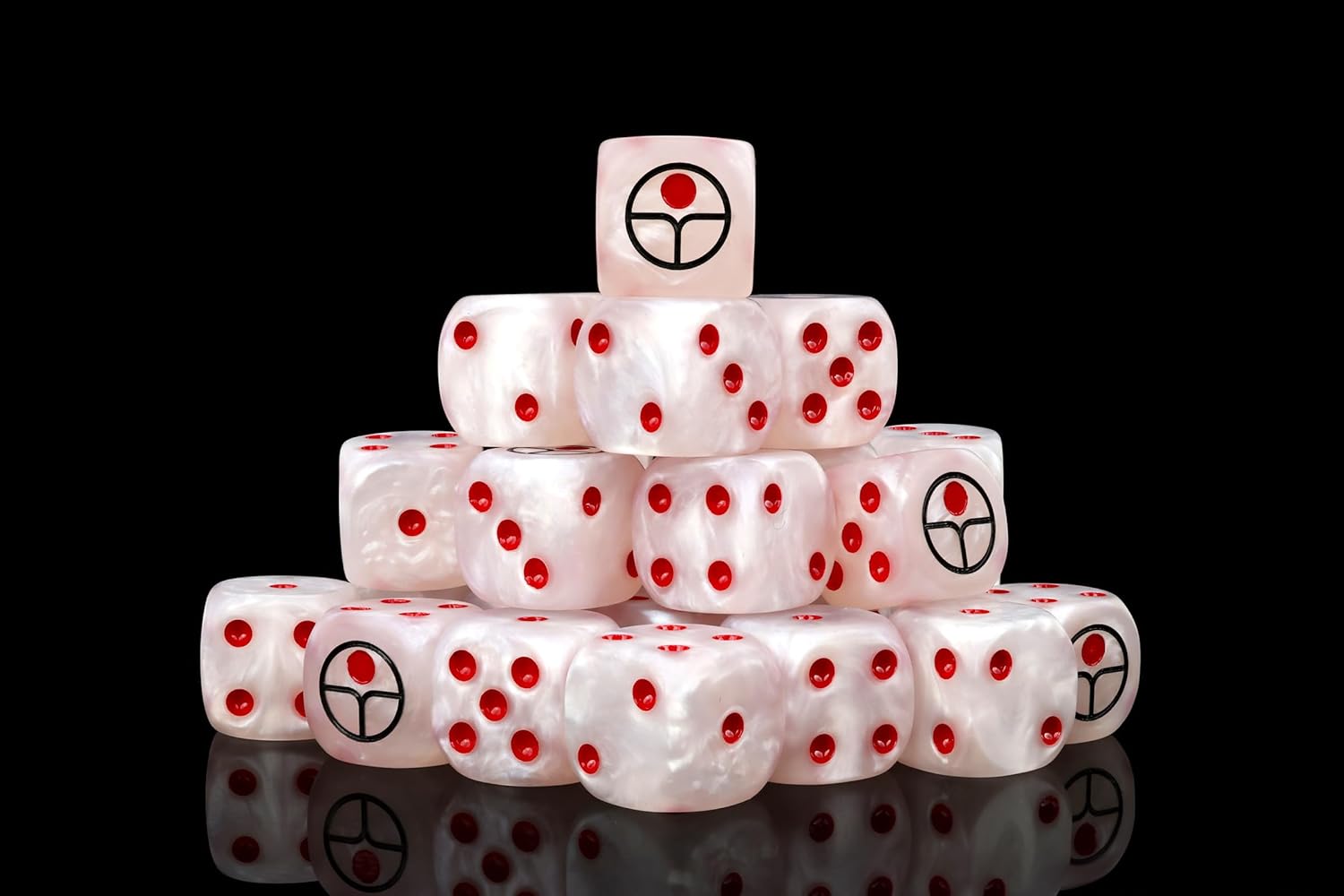 Baron of Dice Universal Peace Resin Dice - Set of 25 (Round, White)
