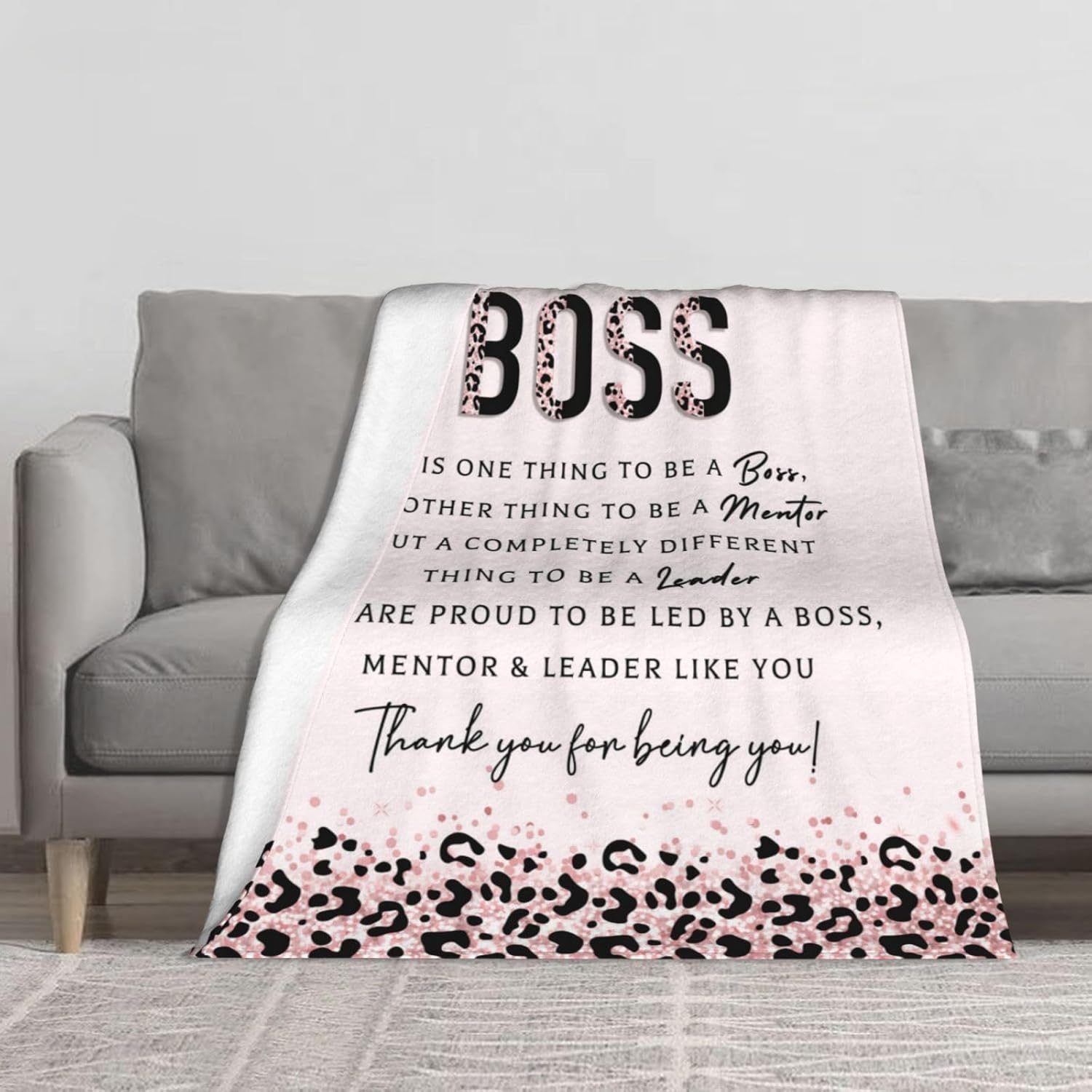 Valentines Day Boss Appreciation Gifts for Women Men, Boss Lady Blanket for Women, Boss Day Gifts for Her/Woman/Female, Best Boss Birthday Gifts for Woman, Boss Lady Throw Blanket 60"X50" - Image 2