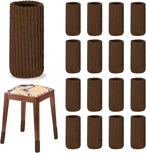 Miniatura 9 de 48 PCs Calcetines para Patas de Muebles - Protectores de Suelo de Punto de Alta Elasticidad para Patas de Silla, Juego de Fundas Negras Gruesas