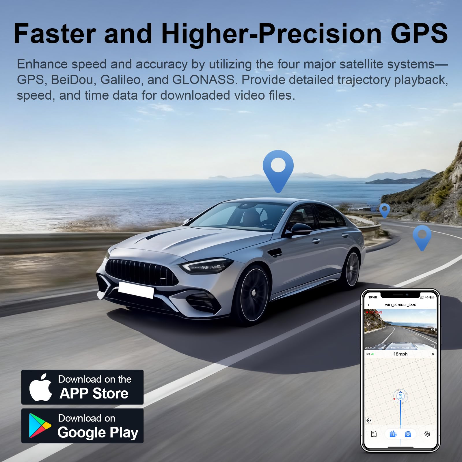 Mangoal Front 4K and Rear 1080P Dash Cam for Hyundai Tucson NX4 2022-2026 | Hybrid, SE SEL XRT Limited, OEM Fit, UHD 2160P Video, WiFi & App, Plug & Play, Loop Recording, GPS, 128GB Card