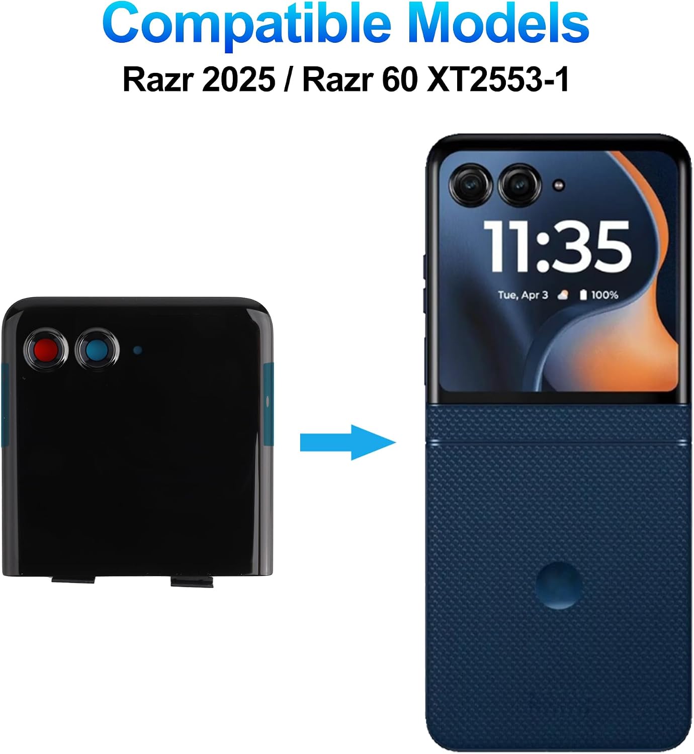AMOLED Screen for Motorola Razr 2025 / Razr 60 XT2553-1 LCD Display Touchscreen Digitizer Assembly with Repair Tools Kit-Small External Screen 3.6"