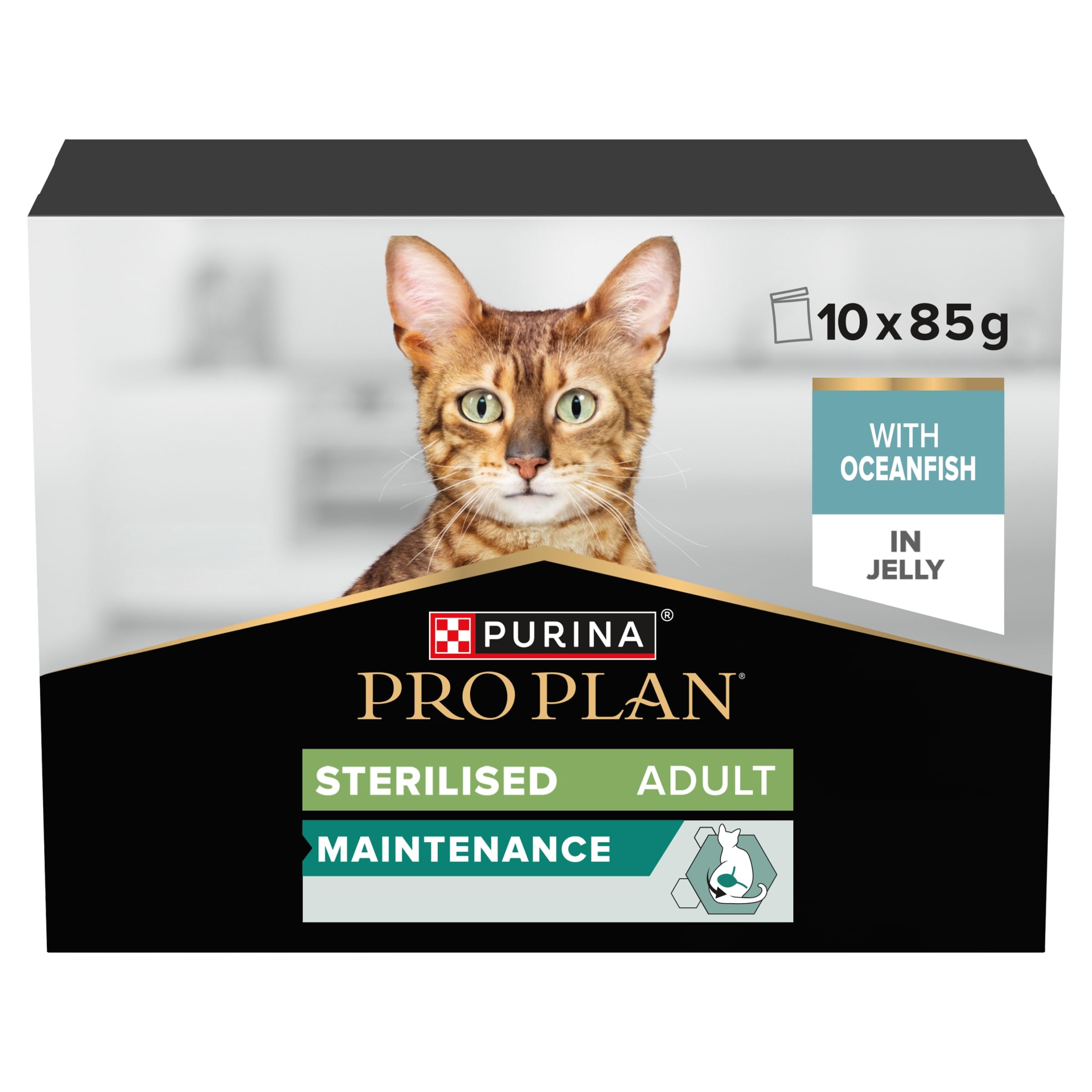 Pro Plan Sterilised Ocean Fish In Jelly Wet Cat Food - X 85G Size 10