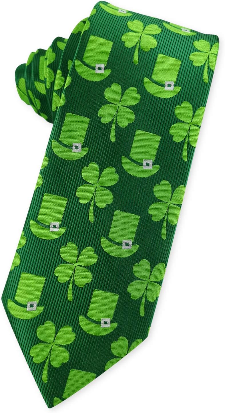 Green Tartan Jacquard Woven Plaids Tie for Men's Self Necktie