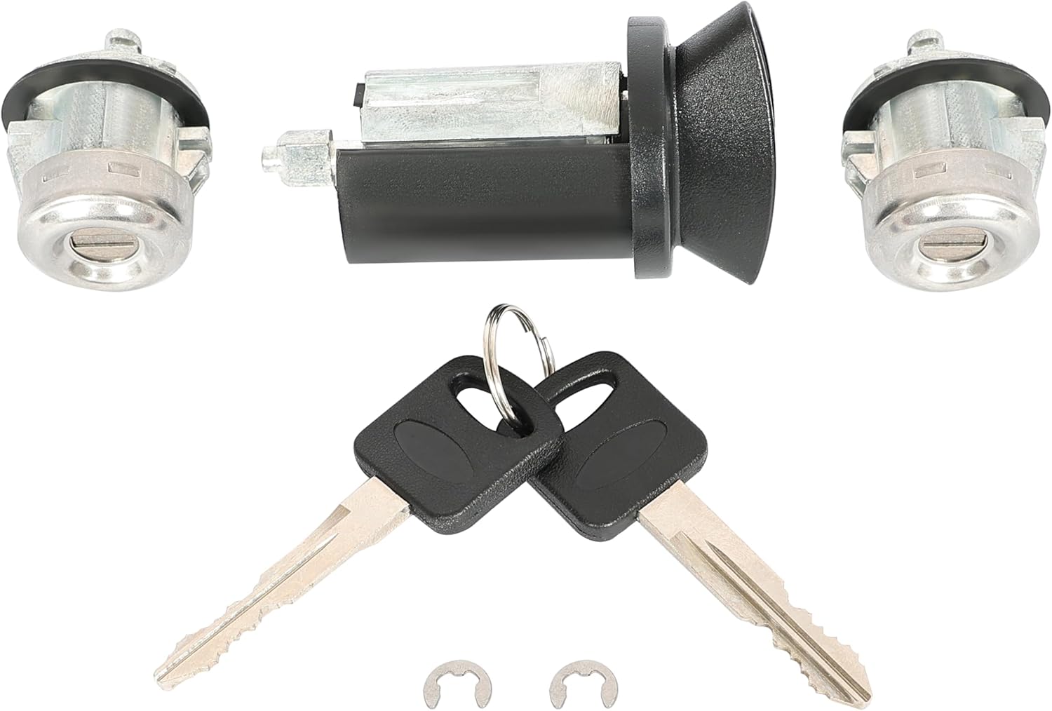 KUAFU Ignition Lock Cylinder & Door Lock & Door Handle Compatible with 1999-2016 Ford Excursion F-250 F-350 F-450 F-550 Super Duty Replacement for LC6177 DL5885 597638 Plastic & Aluminium