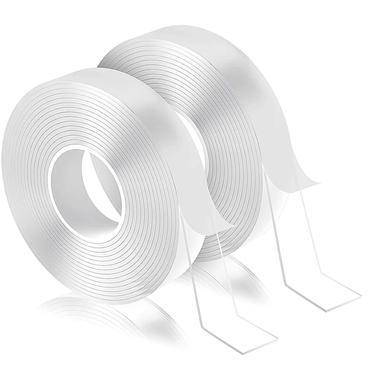 2Pack Double Sided Tape Heavy Duty, 2 Widths 27FT Removable Mounting Tape Nano