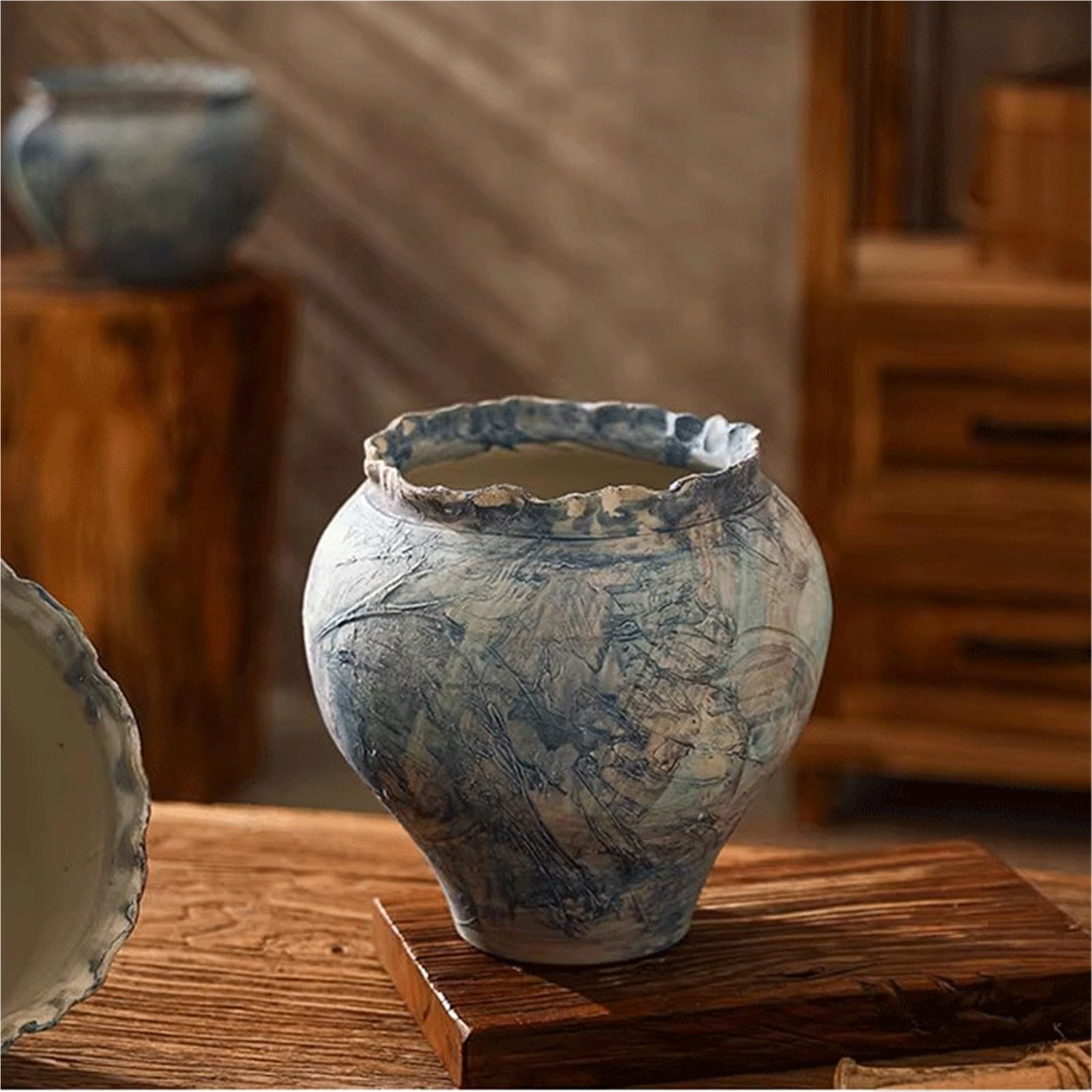 Doniczki zewnętrzne Ceramiczne donice, rustykalne, ręcznie robione wazony artystyczne, dekoracje stołu w stylu vintage o luksusowym charakterze Doniczki