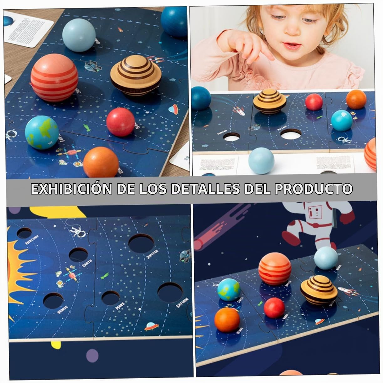 STOBOK 1juego Puzle Educativo De Madera Del Sistema Solar Para Niño Niña Juguete De Cognición Preescolar Mejora La Memoria Reconocimiento De Formas Para Aprendizaje Interactivo y
