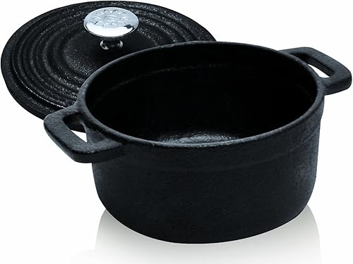 Cacerola Ecolution de hierro fundido de 025 cuartos de galón con tapa - EOBK-2515 Negro