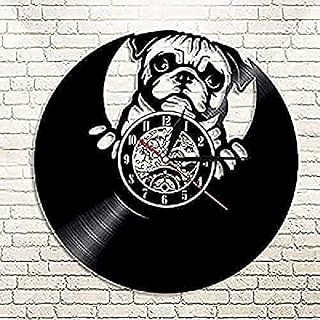 Wall Clock Without Ticking Sound House Pet Puppy Animal Home Kids Room Decor Vinyl Record Wall Clock Handmade Time Clock
