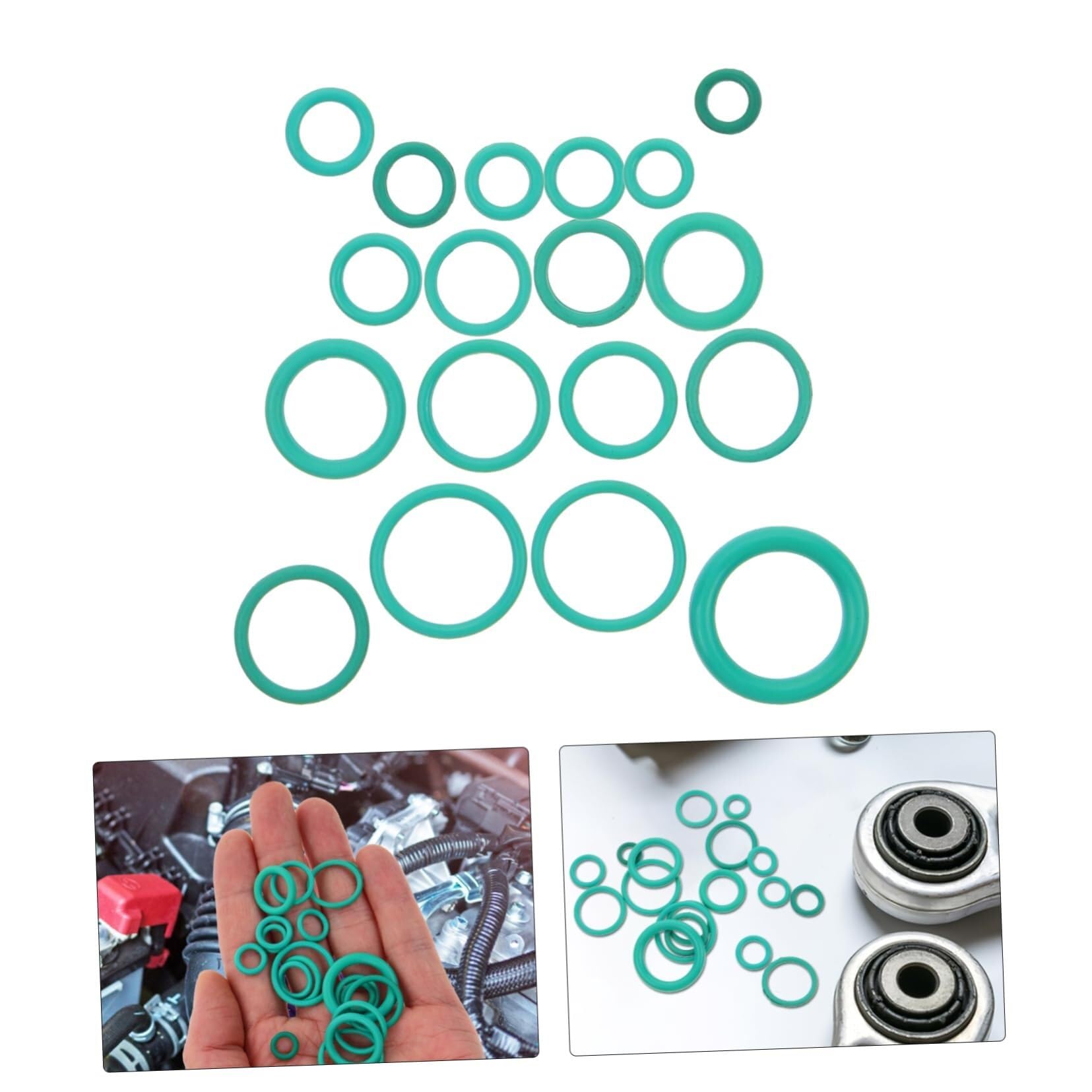 2 juegos de anillos de aire acondicionado for coche, aire acondicionado de aire acondicionado, anillos de aire acondicionado for coche, kit de sellado de aire acondicionado, Dingqingqingguo verde, 270