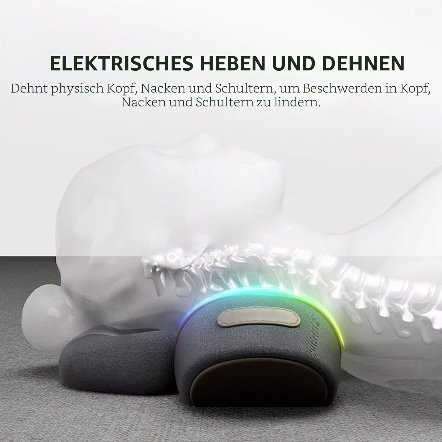 Callixethera Kissen Massage Nackenhöcker, 3 in 1 Zervikales Nackenkissen mit Wärmetherapie, Memory Foam, Ergonomische Kissen für Einschlafhilfe (Schwarz)