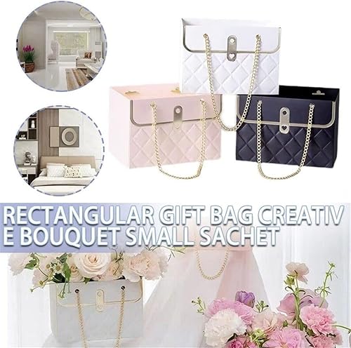 Miniatura 3 de lfjfaecx 5 bolsas de papel para regalo de flores, bolsas de regalo de papel con asas, caja de regalo de papel de flores, cubo de almacenamiento de