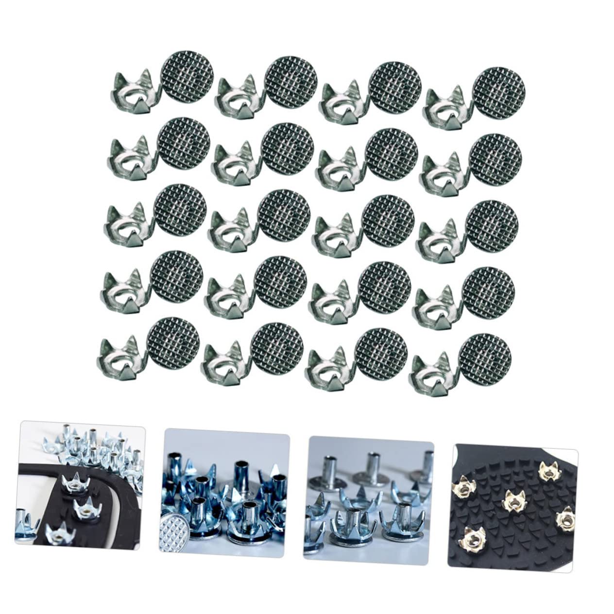 PACKOVE Punte Dei Ramponi Scarpe Antiscivolo Nastro Adesivo Per Scale Scarpe Trekking Scarpette Arrampicata Chiodi Antiscivolo A Ghiacciata Citi Di Ghiaccio Silver
