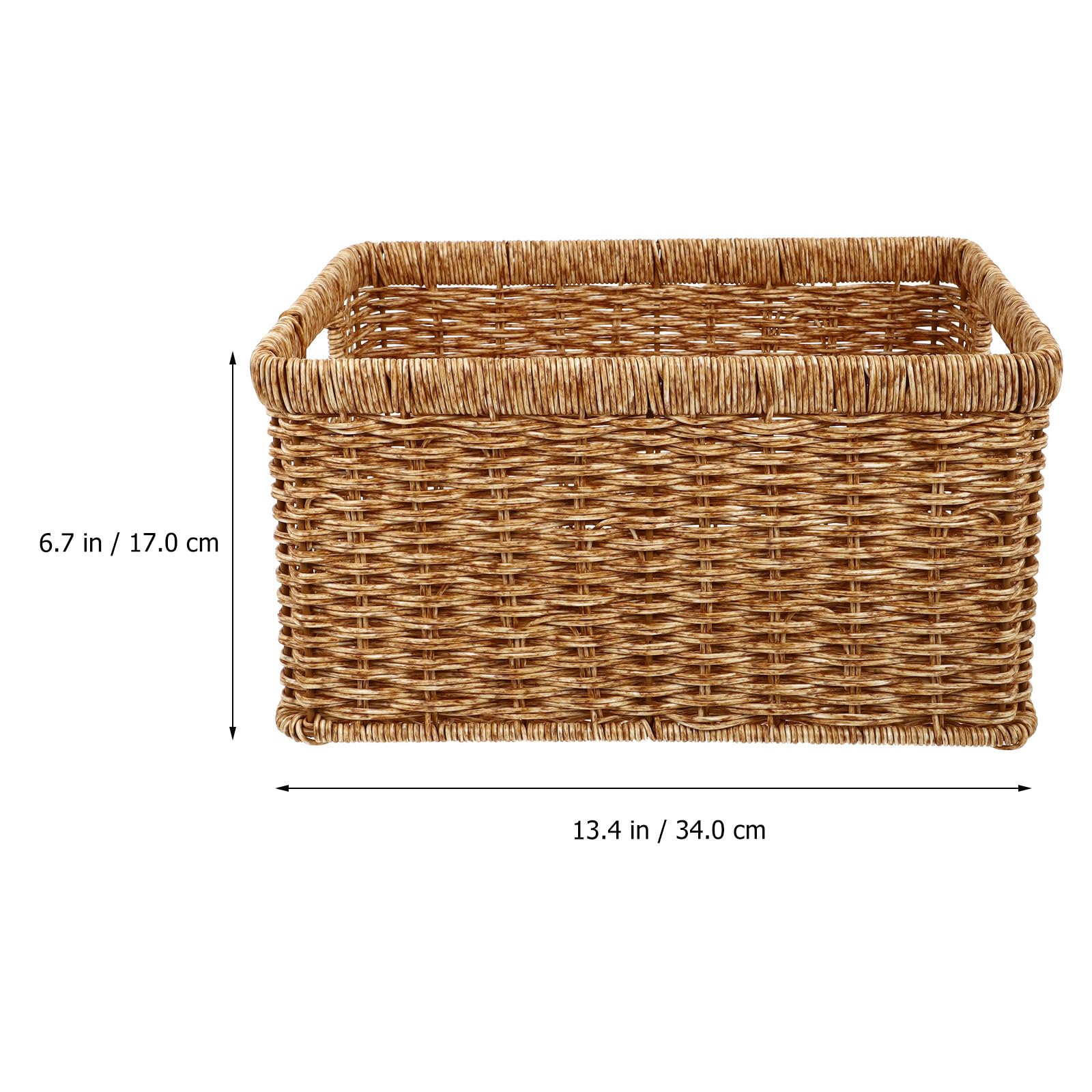 Yardwe Kreativer Aufbewahrungskorb aus Kunststoff mit Imitation Rattan Flechtoptik Großer Multifunktionaler Sammelkorb für Kleidung und Kinderzimmer
