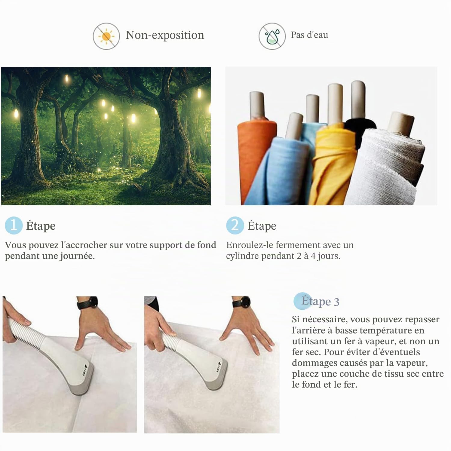 3x2.4m Toile de Fond Foret enchantée Fantaisie Pays des Merveilles Forêt Vert Arbres Magiques Jungle Photographie Fond Mariage Douche de bébé Anniversaire Décorations de fête