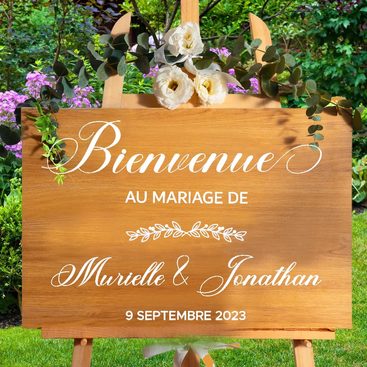 Etiqueta Engomada Del Vinilo Del Espejo De Bienvenida De La Boda, Nombres Personalizados Y Fecha Etiqueta De La Pared Boda, Decoración De La Fiesta Signo De La Boda Mural De Vinilo (Color : STYLE E,