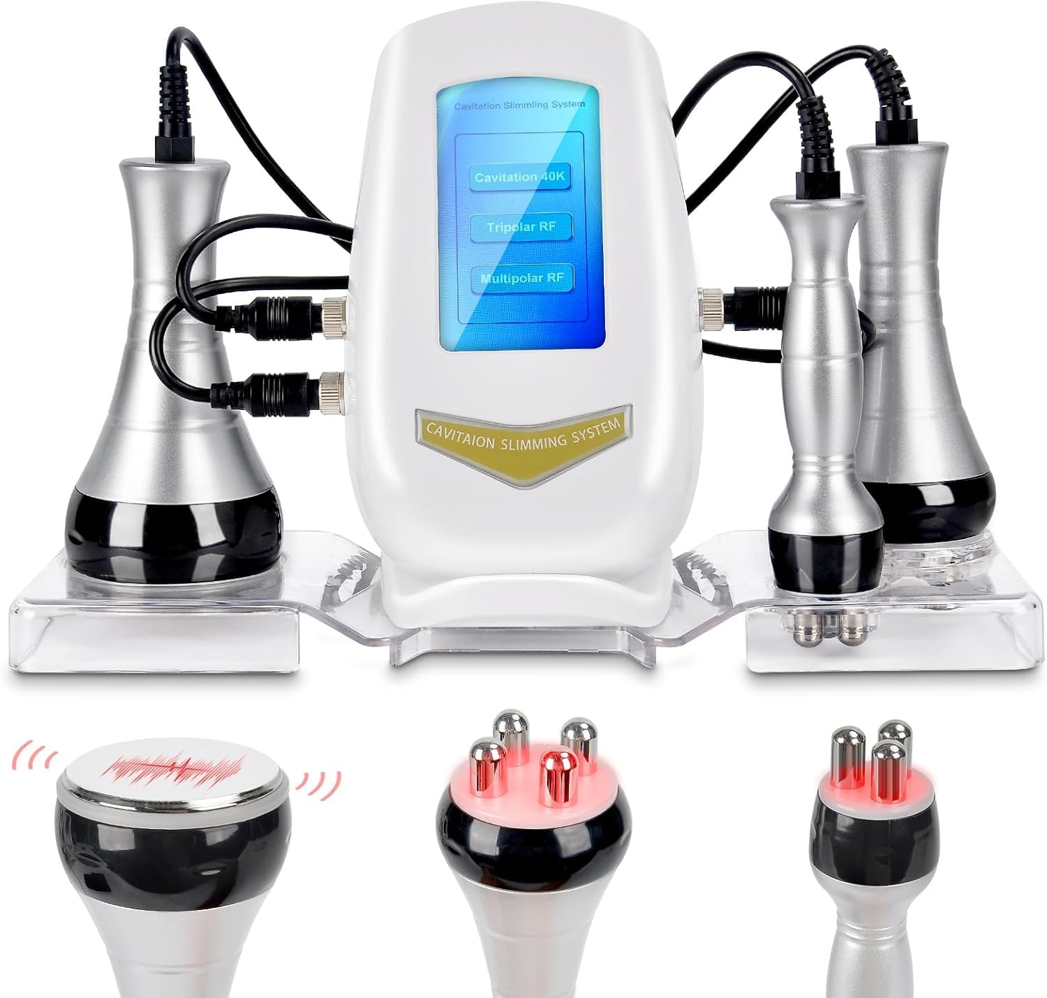 Cozion Radiofrecuencia Facial y Corporal Profesional 40K cavitacion y Radiofrecuencia Aparatos Masajeador anticelulitico Máquina de Adelgazamiento de Belleza Masajeador Celulitis (S)