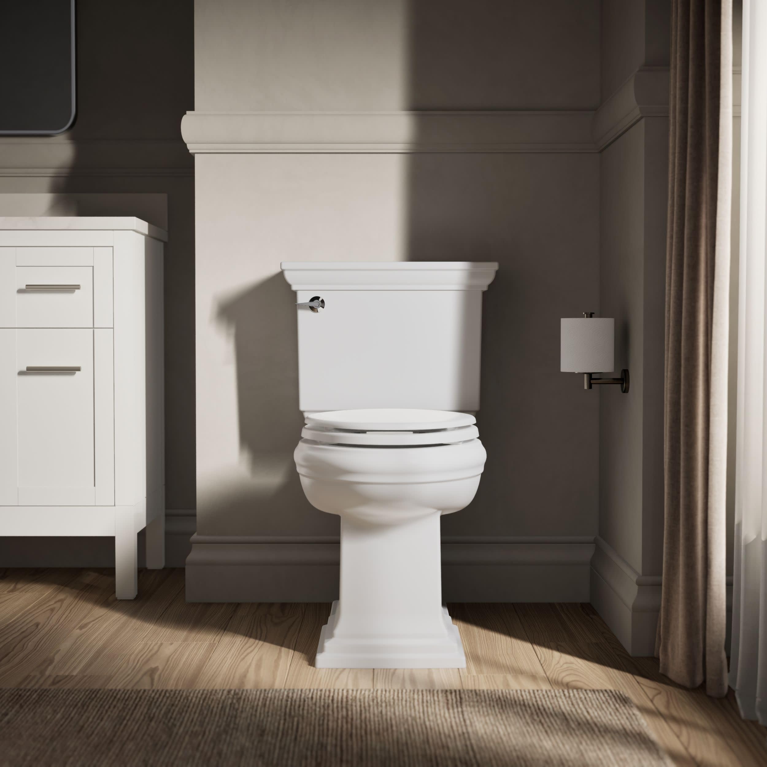 Kohler 4647-HW1 Stonewood Lunette de toilette allongée aiguisée Blanc