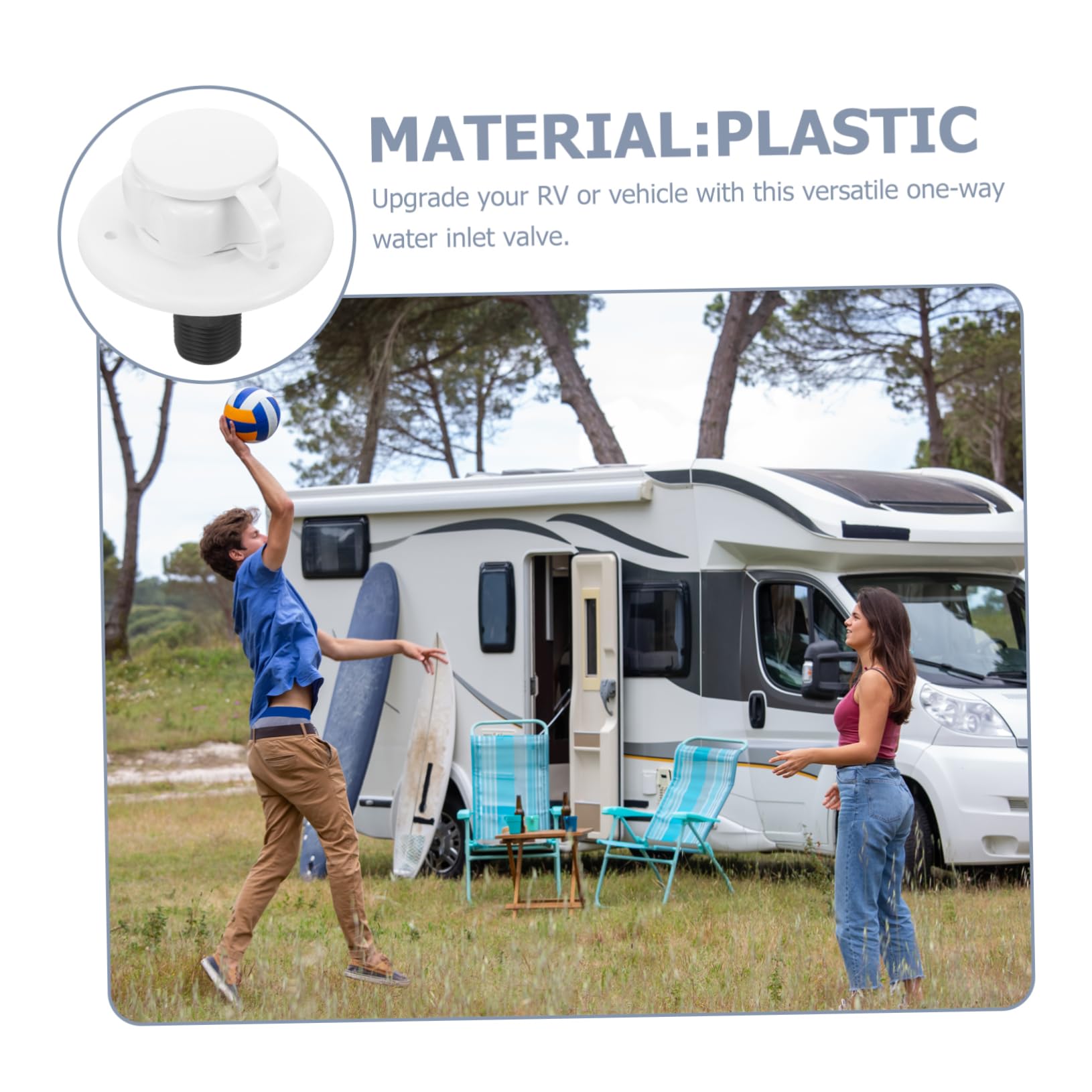 OUNONA 4pezzi Rv Water Inlet Valvola Antiriflusso Raccordo Per Camper e Veicoli Facile Installazione Riempimento Serbatoi Per Modifiche Camper