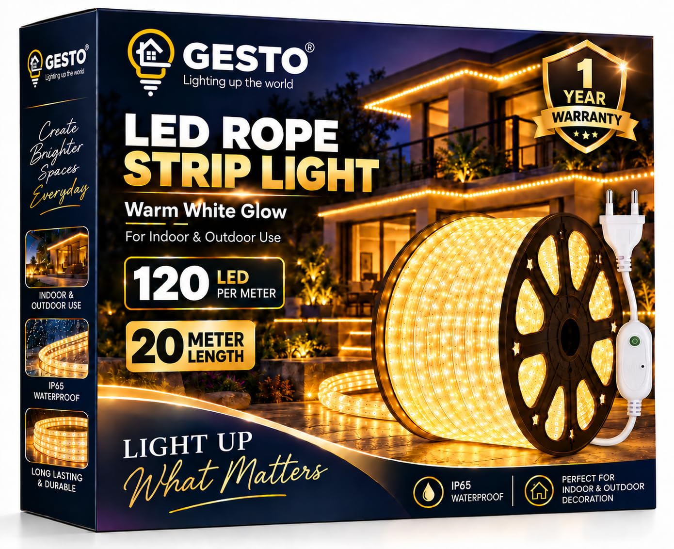 Gesto RGB LED Strip Lights - 15m Multicolor, 8 Modes -21