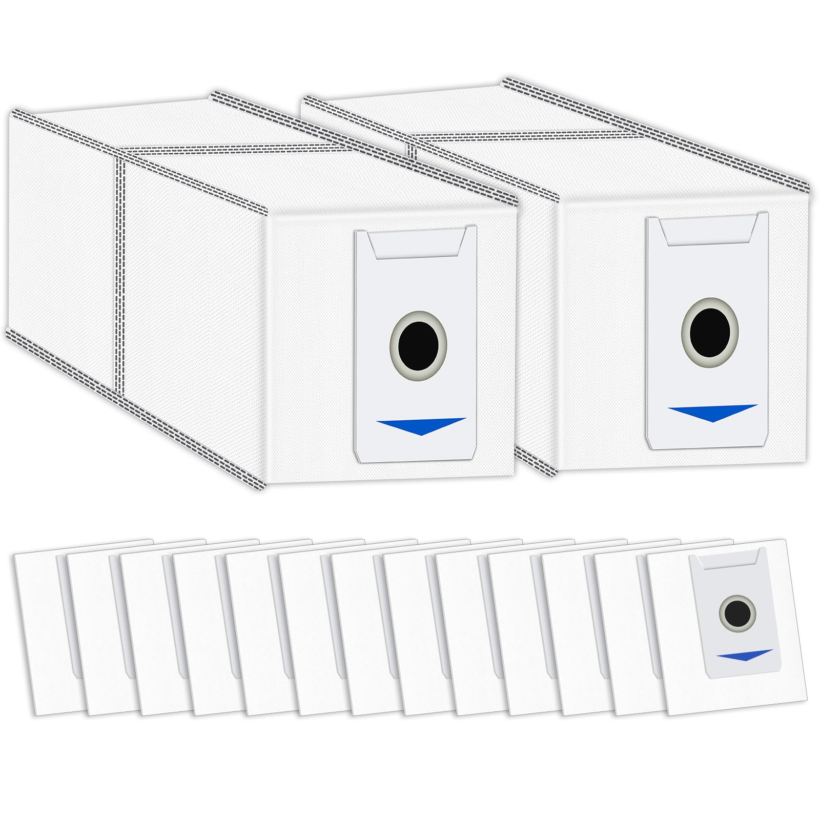 (15 Pack) Replacement Dust Bags Compatible With ECOVACS DEEBOT T30 Omni/ T30 Pro Omni/ T30S Combo/Yeedi M12 Pro+ Robot Vacuum, With Activated Carbon Filter layer, Self-Empty Dock Disposable Bags-image-18